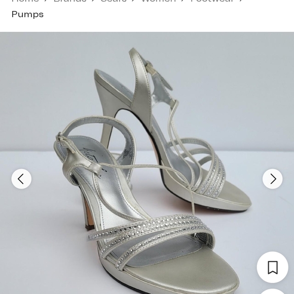 Elegant Silver Strappy Heels.Dize 7.5 like New - Picture 1 of 6